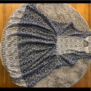 Blue and White pattern Sun Dress